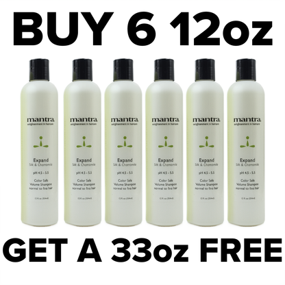 Mantra Expand Color Safe Volume Shampoo - Buy 6 12oz, get a 33oz FREE!