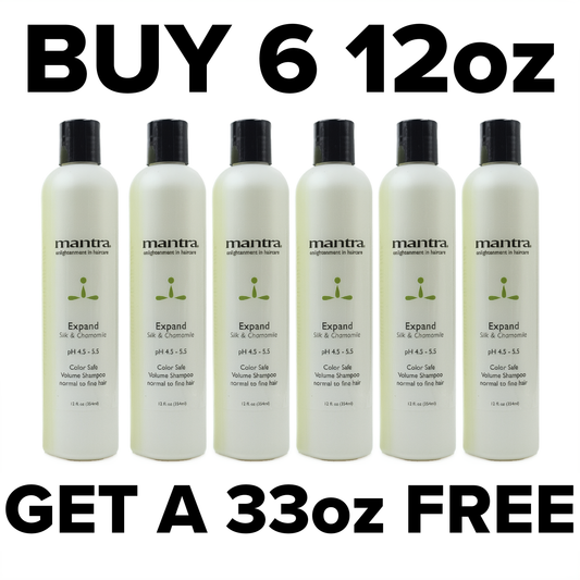 Mantra Expand Color Safe Volume Shampoo - Buy 6 12oz, get a 33oz FREE!