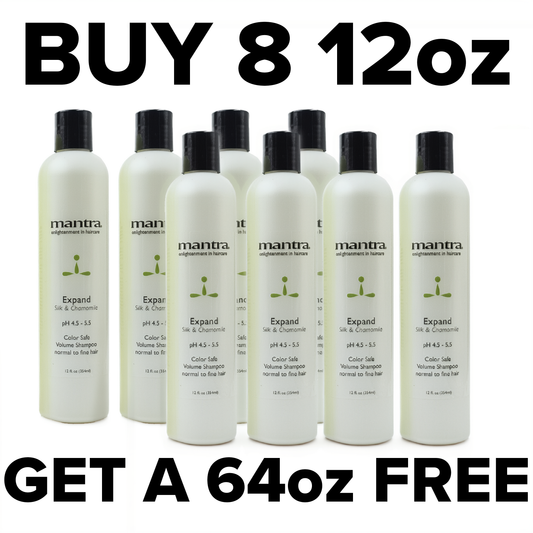 Mantra Expand Color Safe Volume Shampoo - Buy 8 12oz, get a 64oz FREE!