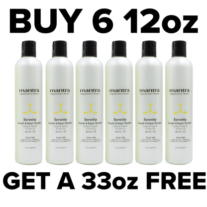Mantra Serenity Color Safe Moisturizing Shampoo - Buy 6 12oz, get a 33oz FREE!