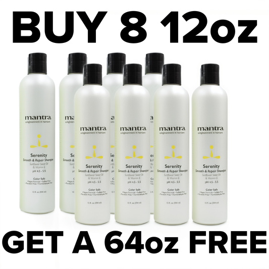 Mantra Serenity Color Safe Moisturizing Shampoo - Buy 8 12oz, get a 64oz FREE!