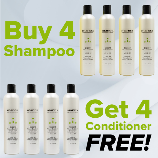 Mantra Expand Volume Shampoo and Conditioner - Buy 4 Shampoo, Get 4 Conditioner FREE!