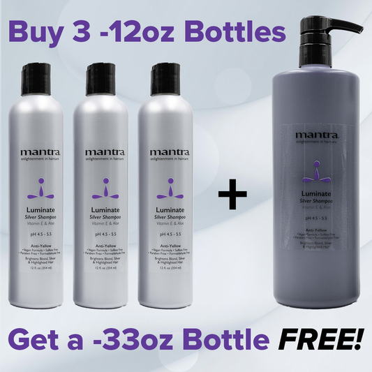 Mantra Luminate Silver Shampoo - Buy 3 -12oz., Get 1 -33oz. FREE!