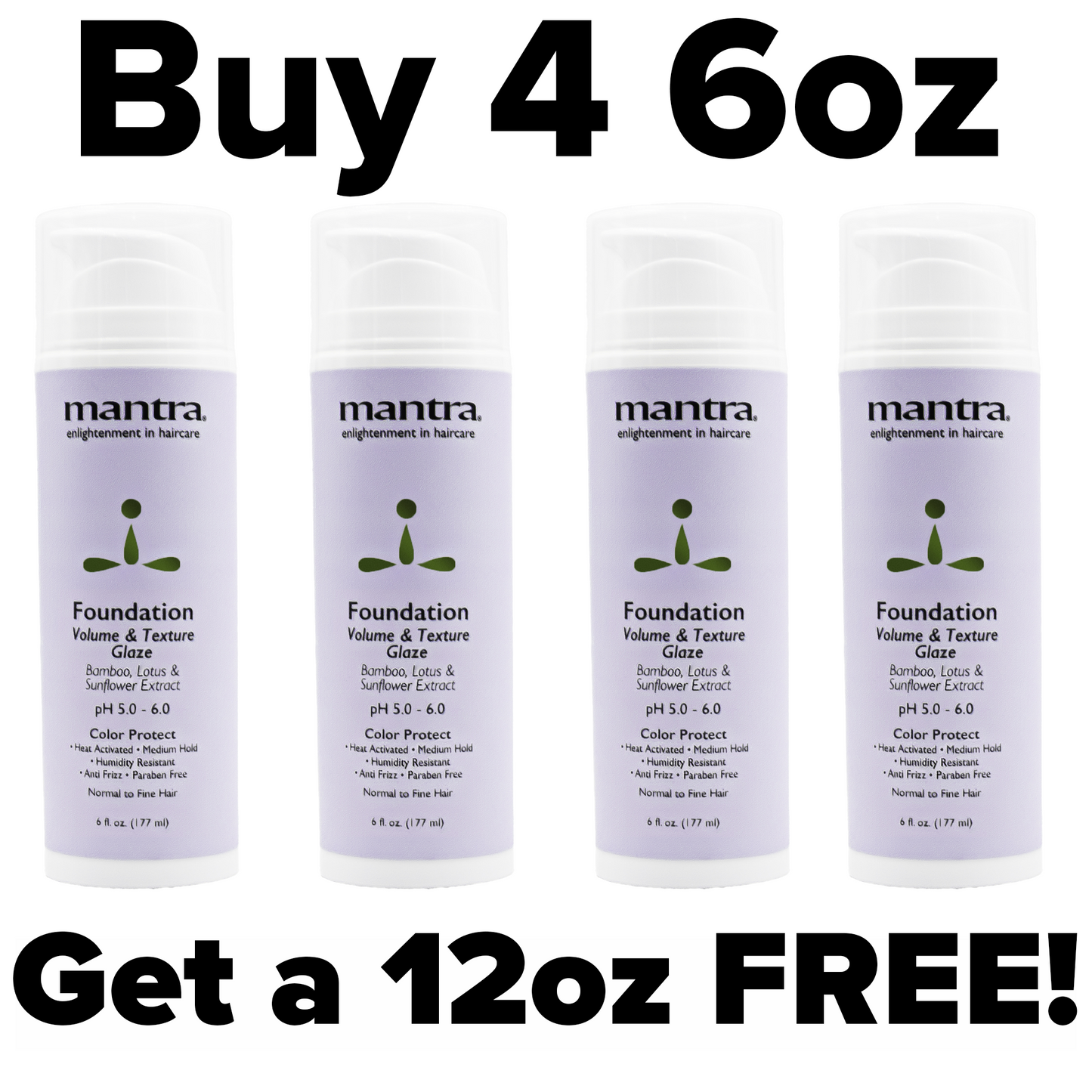 Mantra Foundation Medium Hold Volume Glaze - Buy 4 6oz Get 12oz Pump FREE!