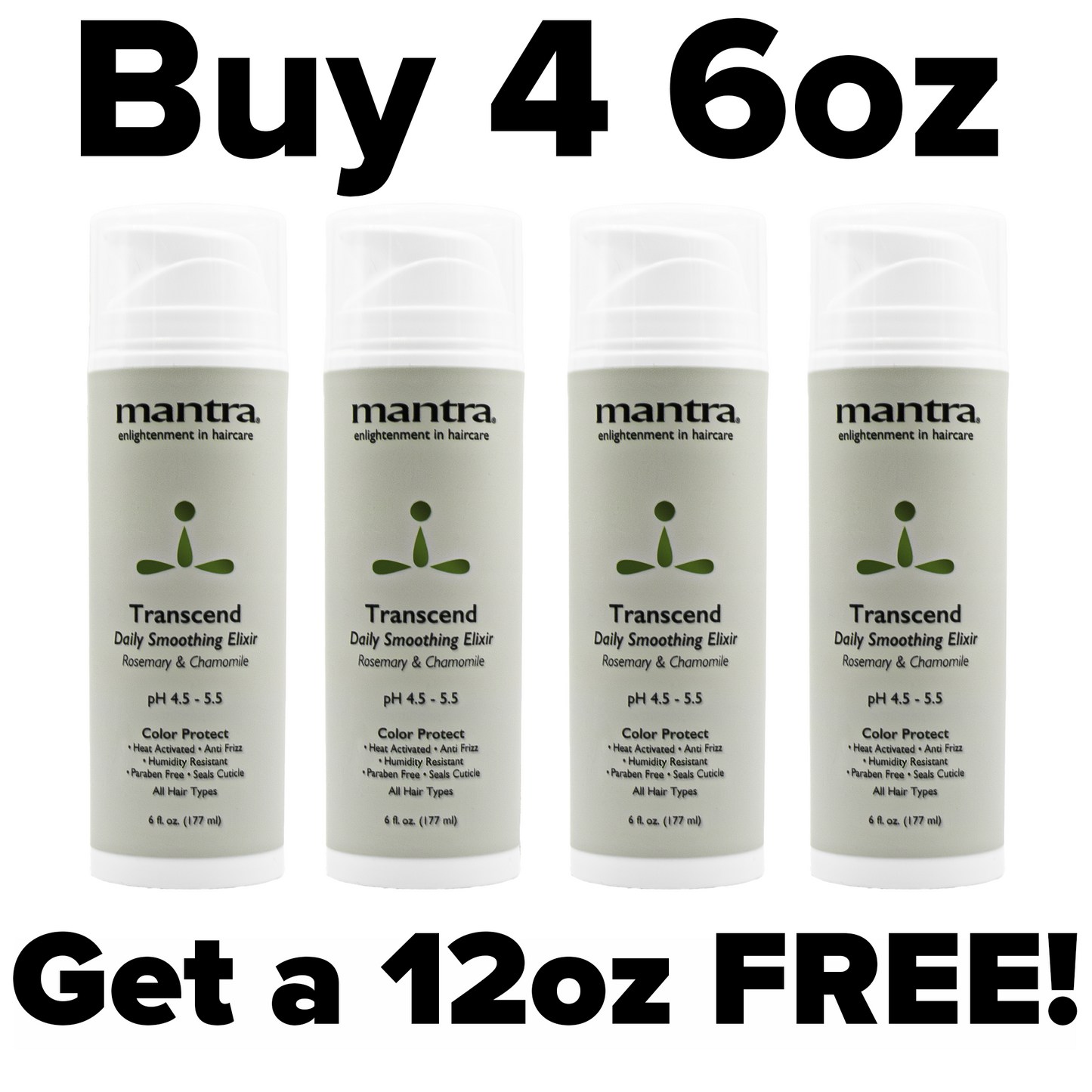 Mantra Transcend Humidity-Resistant Temporary Straightener - Buy 4 6oz Get 12oz Pump FREE!